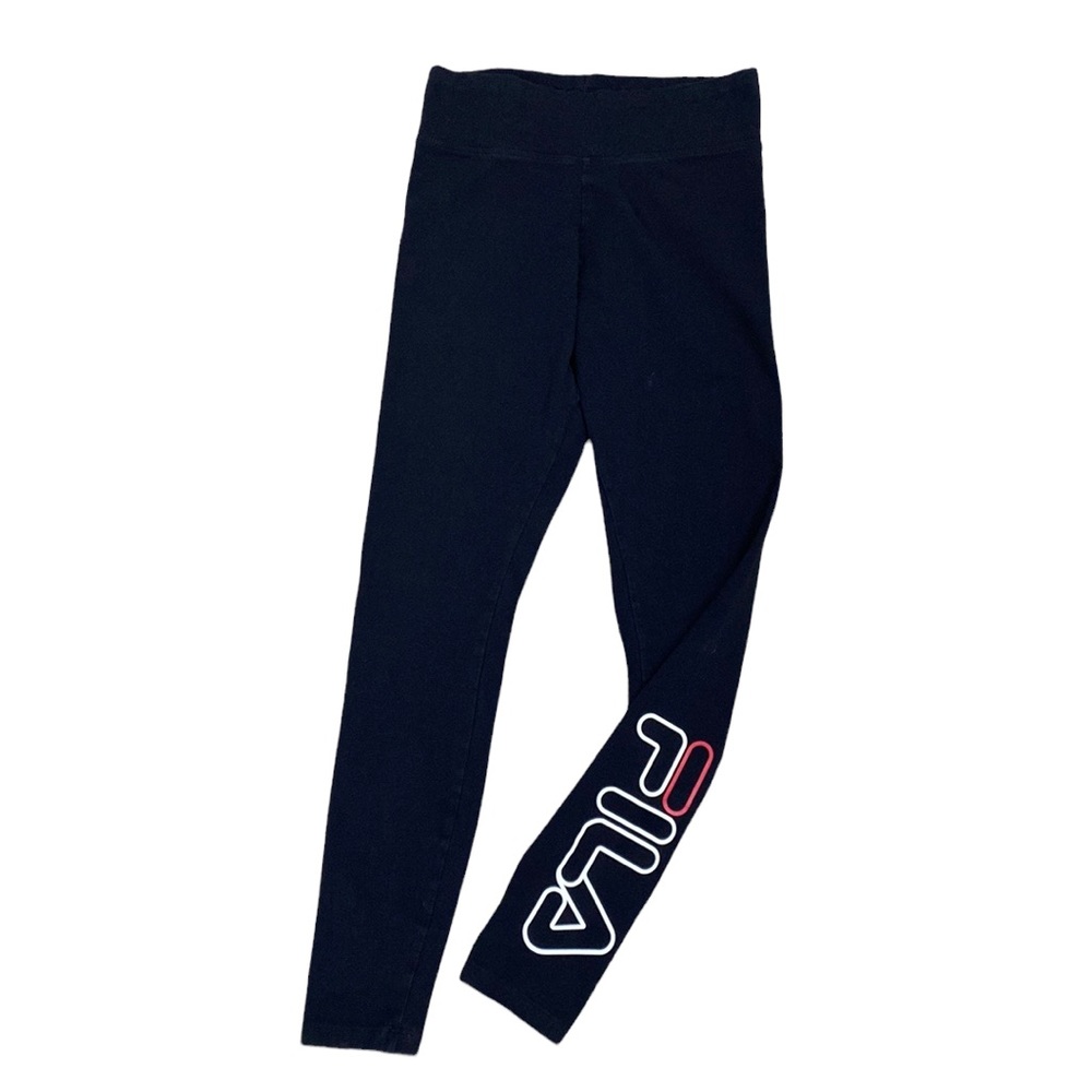 FILA 7/8 Leggings Tights, Logo Down Lower Leg, Black